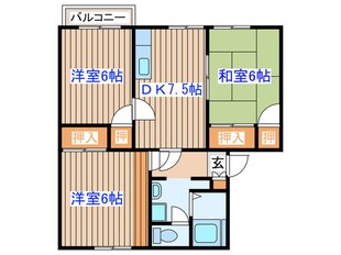 ガーデンハウス沖野Ｂの物件間取画像